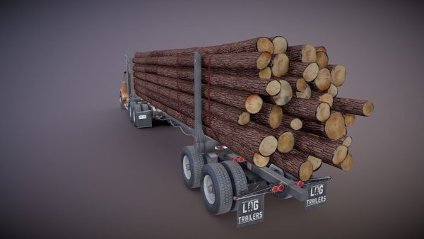 Kenworth W900A log train truck