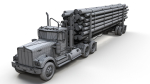Kenworth W900A log train truck