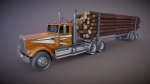 Kenworth W900A log train truck
