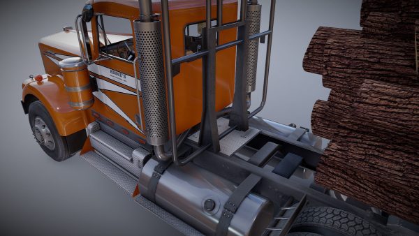 Kenworth W900A log train truck