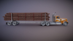 Kenworth W900A log train truck
