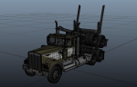 Kenworth W900A log train truck