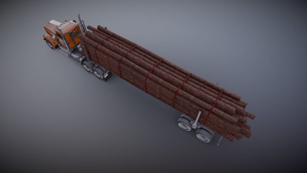 Kenworth W900A log train truck