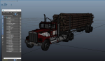Kenworth W900A log train truck