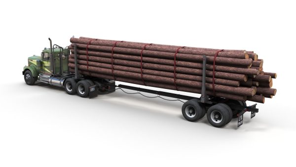 Kenworth W900A log train truck