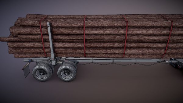 Kenworth W900A log train truck
