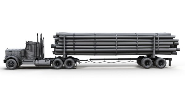 Kenworth W900A log train truck