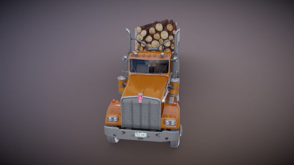 Kenworth W900A log train truck