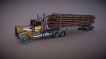 Kenworth W900A log train truck