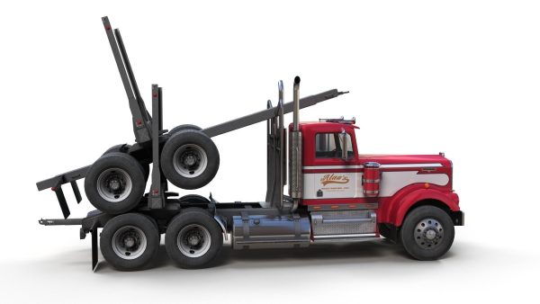 Kenworth W900A log train truck
