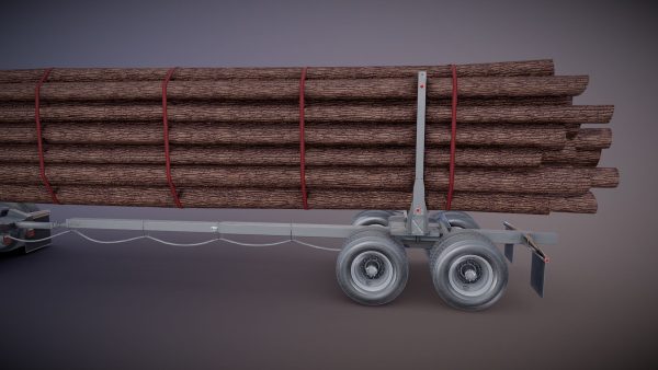 Kenworth W900A log train truck