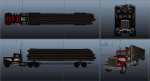 Kenworth W900A log train truck