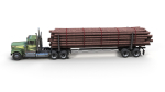 Kenworth W900A log train truck