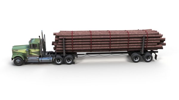 Kenworth W900A log train truck