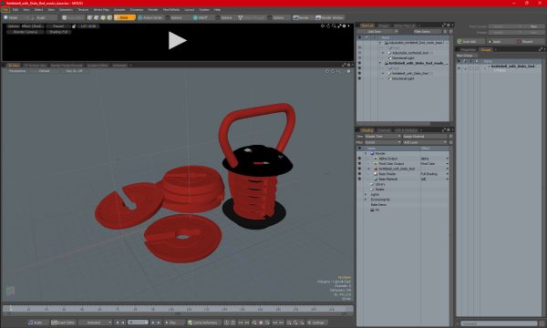 Kettlebell with Disks Red