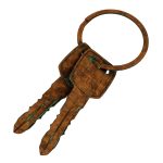 Key 3d model two gold keys