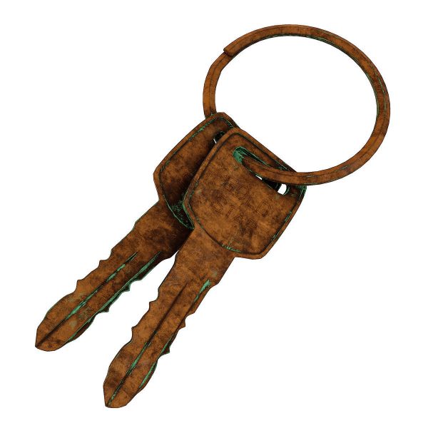 Key 3d model two gold keys