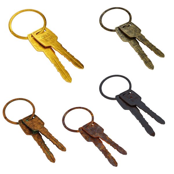 Key 3d model two gold keys