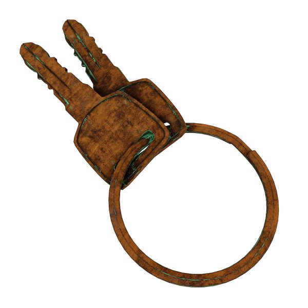 Key 3d model two gold keys
