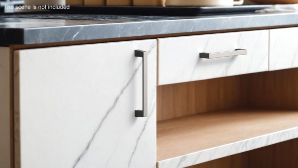 Kitchen Cabinet Handle Flat Fronted Silver