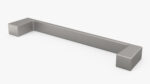 Kitchen Cabinet Handle Flat Fronted Silver