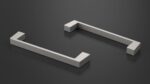 Kitchen Cabinet Handle Flat Fronted Silver