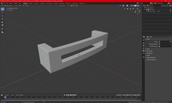 Kitchen Cabinet Handle Flat Silver