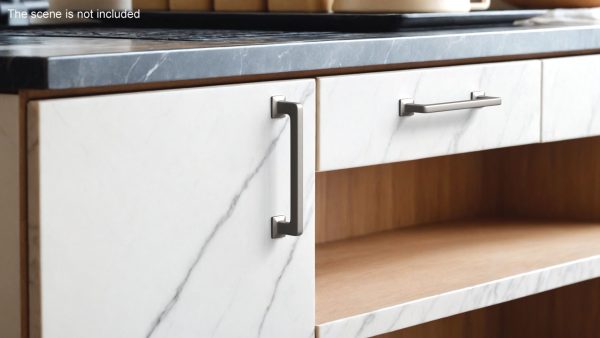 Kitchen Cabinet Handle Footed Silver