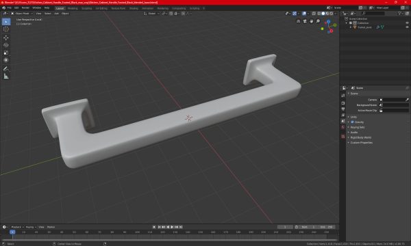 Kitchen Cabinet Handle Footed Silver