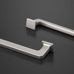 Kitchen Cabinet Handle Footed Silver