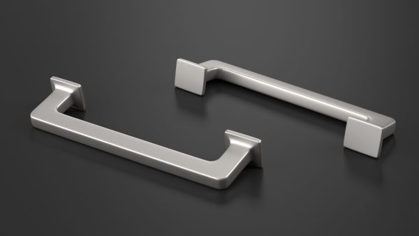 Kitchen Cabinet Handle Footed Silver
