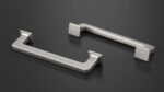 Kitchen Cabinet Handle Footed Silver