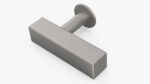 Kitchen Cabinet Handle Knob Rectangular Silver