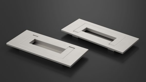 Kitchen Cabinet Handle Recessed Rectangular Silver