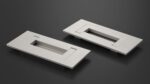 Kitchen Cabinet Handle Recessed Rectangular Silver