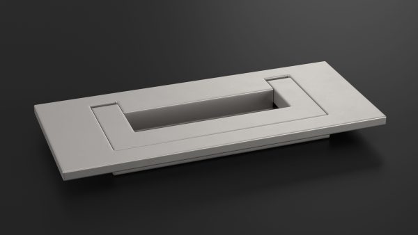 Kitchen Cabinet Handle Recessed Rectangular Silver