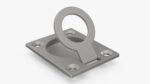 Kitchen Cabinet Handle Recessed Round Silver