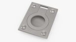 Kitchen Cabinet Handle Recessed Round Silver