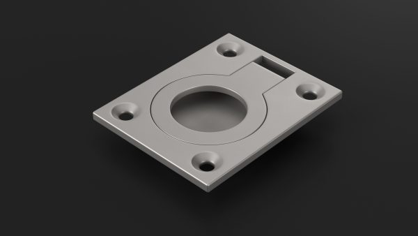 Kitchen Cabinet Handle Recessed Round Silver