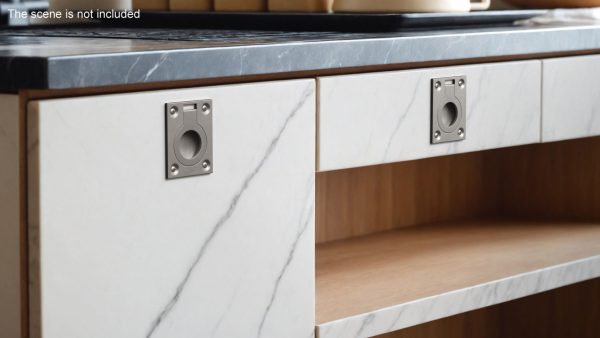 Kitchen Cabinet Handle Recessed Round Silver