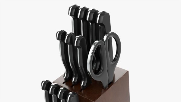 Kitchen knife set with stand