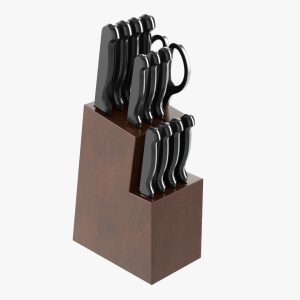 Kitchen knife set with stand