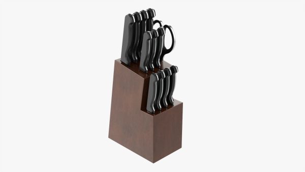 Kitchen knife set with stand