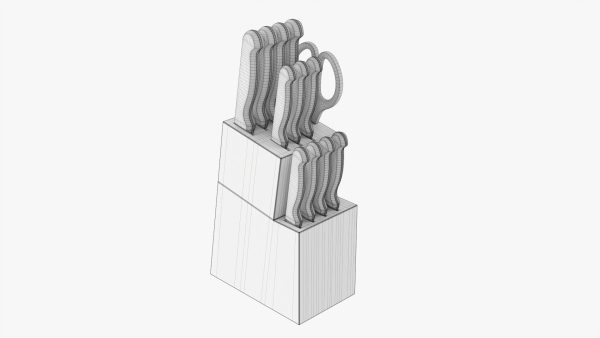 Kitchen knife set with stand