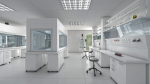Laboratory with tables and chairs