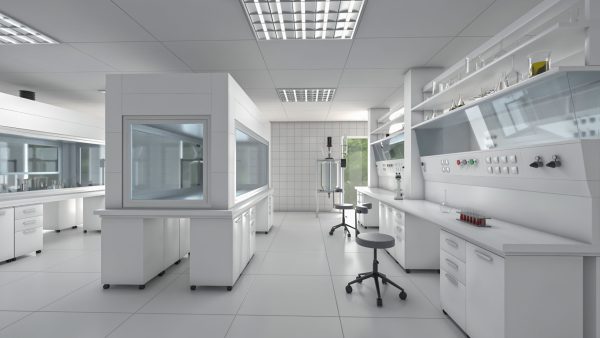 Laboratory with tables and chairs