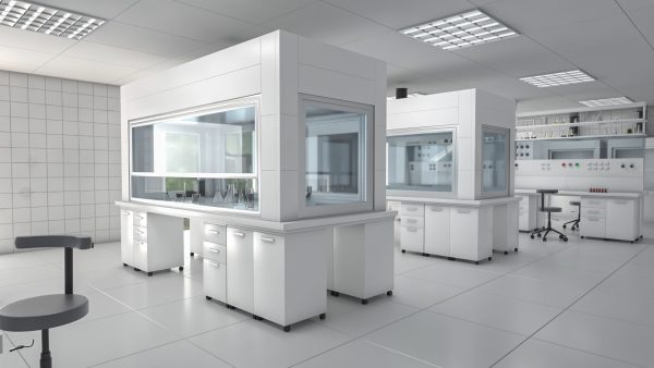 Laboratory with tables and chairs