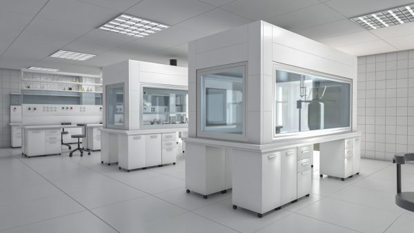 Laboratory with tables and chairs