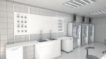 Laboratory with tables and chairs