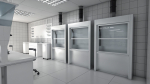 Laboratory with tables and chairs